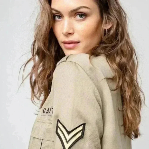 Rails Trey Khaki Green Military Army Jacket in Sage Arrow Patch Size Small - Picture 7 of 13